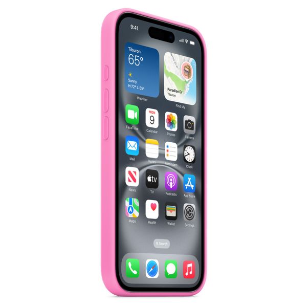 Apple Cover Posteriore in Silicone con MagSafe Apple iPhone 16 - Peony Pink