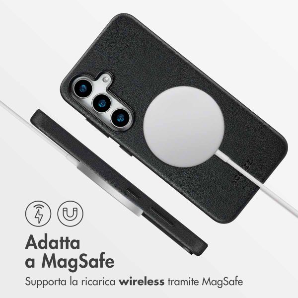 Accezz Cover in Pelle con MagSafe Samsung Galaxy S25 - Onyx Black