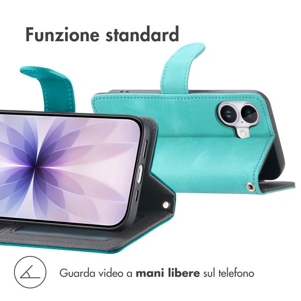 imoshion Cover a libro con Cordino Apple iPhone 17 - Turchese