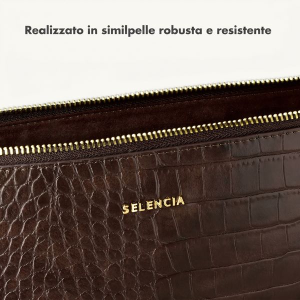 Selencia Cover per laptop Croco 14 pollici - Choco Brown