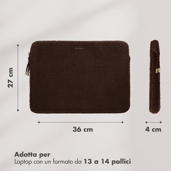 Selencia Cover laptop teddy 13-14 pollici - Choco Brown