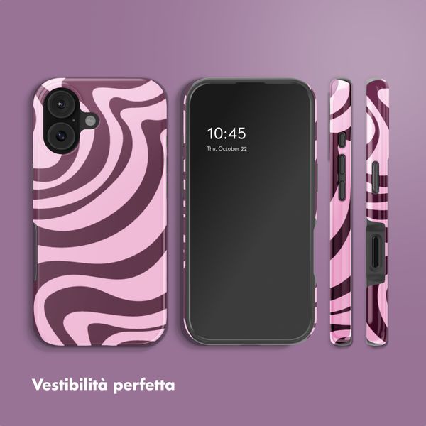 Selencia Cover Posteriore Vivid Apple iPhone 17 - Wavy Swirl Pink Plum