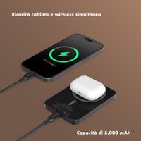 Selencia Vivid Powerbank 5.000 mAh - MagSafe e Qi - Nero / Leopard