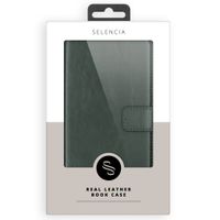 Selencia Cover a libro in vera pelle Apple iPhone 12 (Pro) - Verde