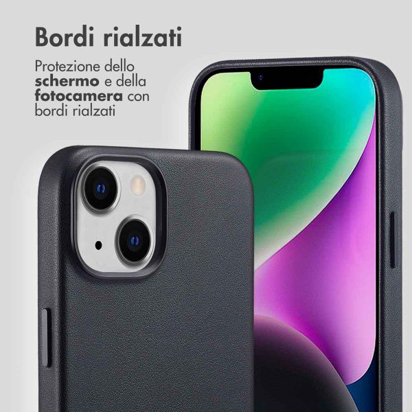 Accezz Cover in Pelle con MagSafe Apple iPhone 14 - Onyx Black