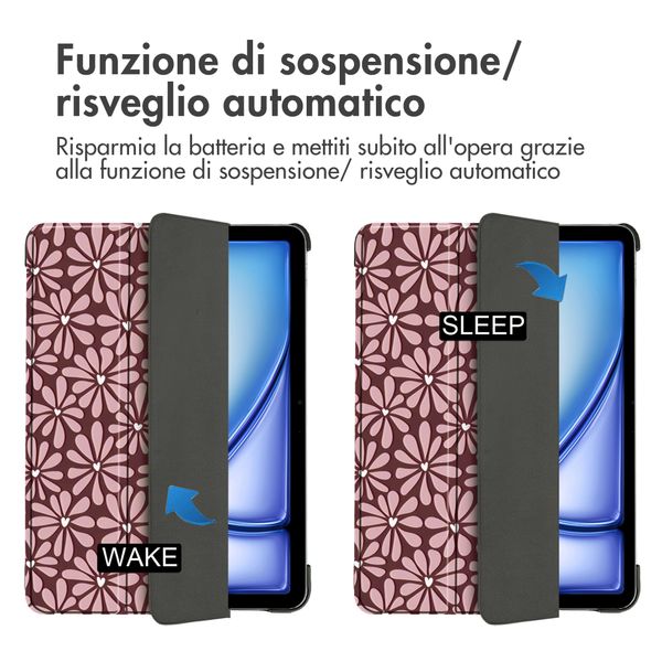 imoshion Cover Trifold Design Apple iPad Air 11 pollici (2026) M4 / (2025) M3 / (2024) M2 / Air 5 (2022) / Air 4 (2020) - Bloom Love Blush