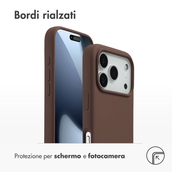 Accezz Cover in silicone liquido con MagSafe Apple iPhone 17 Pro - New Tea Brown