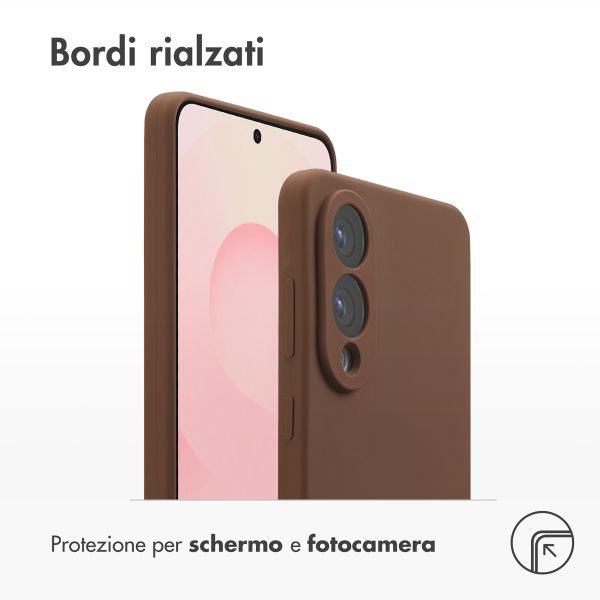 Accezz Cover in silicone liquido con MagSafe Samsung Galaxy S25 Edge - New Tea Brown
