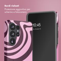 Selencia Cover Posteriore Vivid Samsung Galaxy S26 Ultra - Wavy Swirl Pink Plum