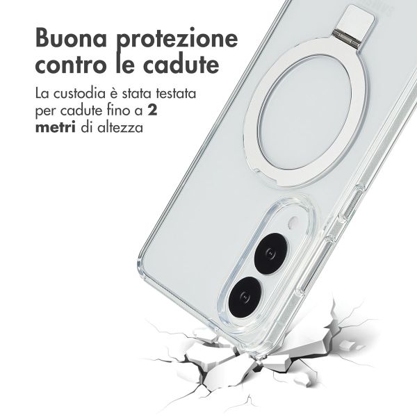 Accezz Cover con anello e supporto con MagSafe Samsung Galaxy S25 Edge - Trasparente