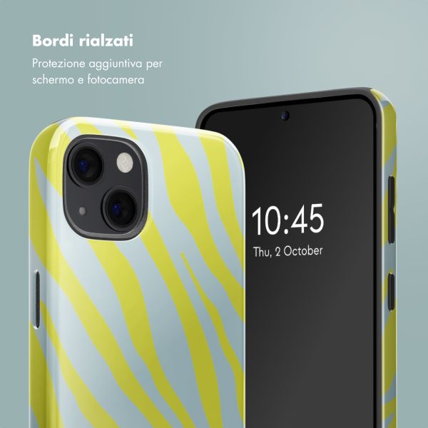 Selencia Cover posteriore Vivid con MagSafe Apple iPhone 13 - Zebra Winter Sky Titanium Yellow