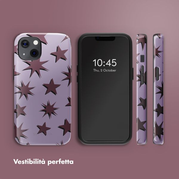 Selencia Cover posteriore Vivid con MagSafe Apple iPhone 13 - Stars Plum Lilac