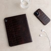 Selencia Custodia a libro Croco Samsung Galaxy Tab A11 Plus / A9 Plus - Choco Brown