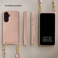 Selencia Cover per telefono Nova con cordino e portacarte Samsung Galaxy A57 (5G) - Dusty Rose