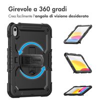 Accezz Cover Posteriore Resistente con tracolla Apple iPad 11 (2025) 11 pollici A16 / iPad 10 (2022) 10.9 pollici - Nero