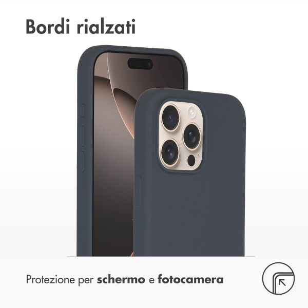 Accezz Cover in silicone liquido con MagSafe Apple iPhone 16 Pro Max - Blu scuro