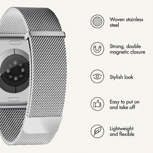 imoshion Milanees magnetisch bandje Apple Watch | 38/40/41/42 mm - Zilver