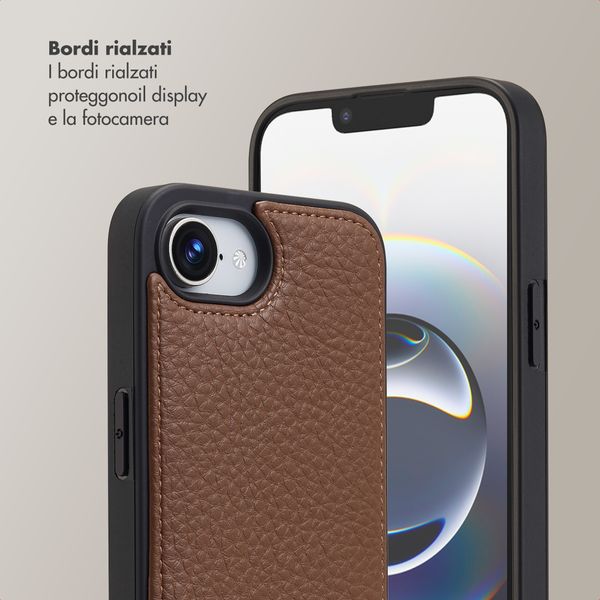 Selencia Cover per telefono Nova con cordino e portacarte Apple iPhone 17e / 16e - Mocha Brown