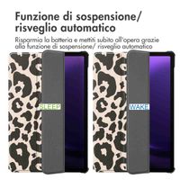 imoshion Cover Trifold Design Samsung Galaxy Tab S9 11.0 pollici / S10 Lite / S10 FE / S9 FE 10.9 pollici - Leopard