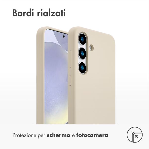 Accezz Cover in silicone liquido con MagSafe Samsung Galaxy S25 Plus - Stone