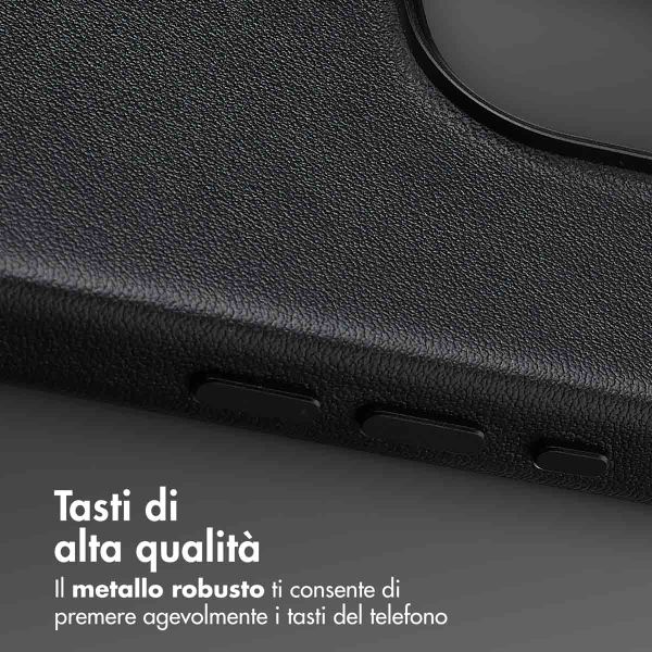 Accezz Cover in Pelle con MagSafe Apple iPhone 16 Pro - Onyx Black