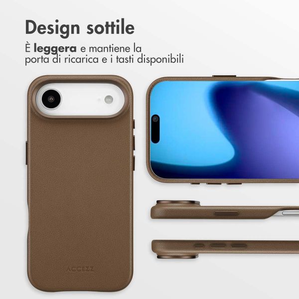 Accezz Cover in Pelle con MagSafe Apple iPhone Air - Marrone caffè