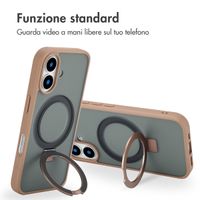 Accezz Cover con anello e supporto con MagSafe Apple iPhone 16 - Marrone