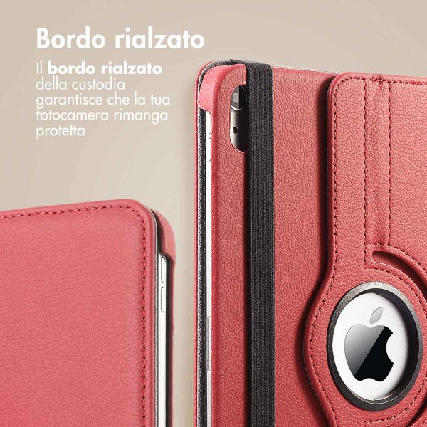 imoshion Cover Girevole a 360° Apple iPad 11 (2025) 11 pollici A16 / iPad 10 (2022) 10.9 pollici - Rosso scuro