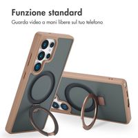 Accezz Cover con anello e supporto con MagSafe Samsung Galaxy S25 Ultra - Marrone