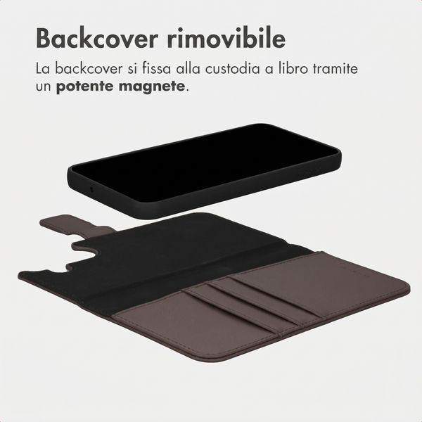 imoshion Cover a libro di lusso 2-in-1 rimovibile Samsung Galaxy S25 - Marrone