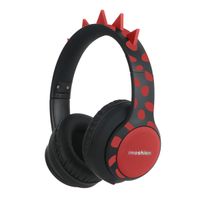 imoshion Cuffie wireless per bambini Dino LED Light - Limitatore di decibel - Con cavo AUX - Black / Red
