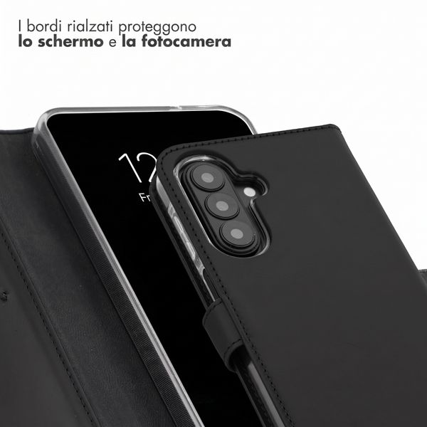 Selencia Cover a libro in vera pelle Samsung Galaxy A27 (5G) - Nero