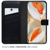 Selencia Cover a libro in vera pelle Google Pixel 10 Pro XL - Nero