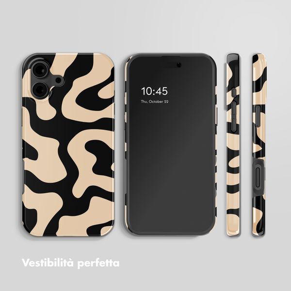 Selencia Cover Posteriore Vivid Apple iPhone 16 - Art Wave Black