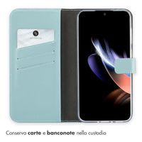 Selencia Cover a libro in vera pelle Samsung Galaxy A36 / A56 - Air Blue