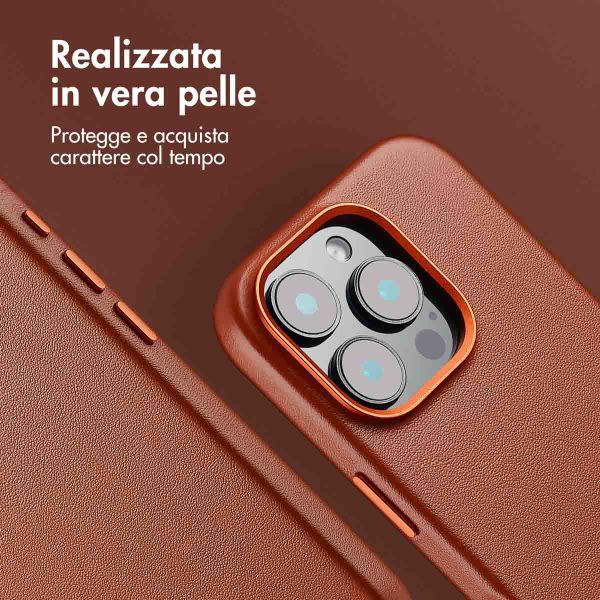 Accezz Cover in Pelle con MagSafe Apple iPhone 16 Pro - Sienna Brown