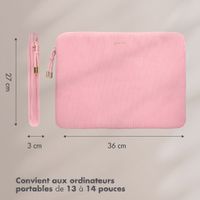 Selencia Cover per laptop in velluto a coste 13-14 pollici - Sleeve per laptop - Soft Blush