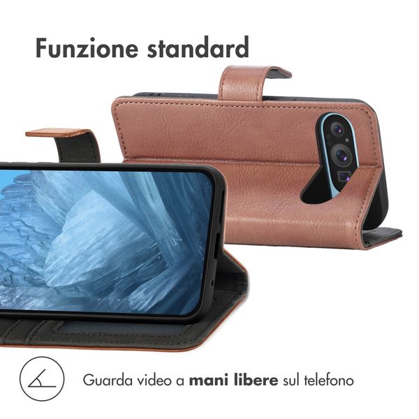 imoshion Cover a libro di Lusso Google Pixel 9 / 9 Pro - Marrone