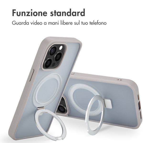 Accezz Cover con anello e supporto con MagSafe Apple iPhone 15 Pro Max - Grigio