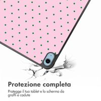 imoshion Cover Trifold Design Apple iPad 11 (2025) 11 pollici A16 / iPad 10 (2022) 10.9 pollici - Happy Dots