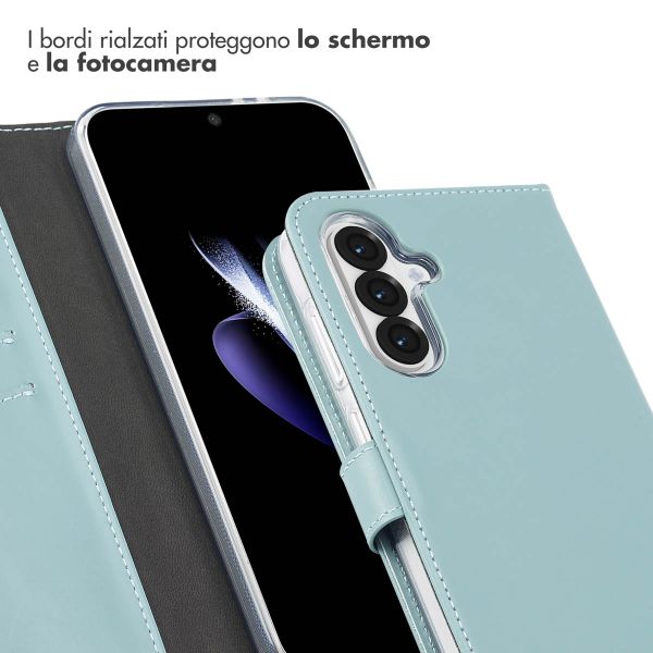 Selencia Cover a libro in vera pelle Samsung Galaxy A36 / A56 - Air Blue