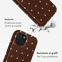 Selencia Cover posteriore Vivid con MagSafe Apple iPhone 15 - Happy Dots Chocolate