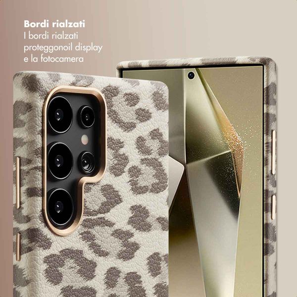 Selencia Cover Sabi Stampa pantera con MagSafe Samsung Galaxy S24 Ultra - Soft Ivory