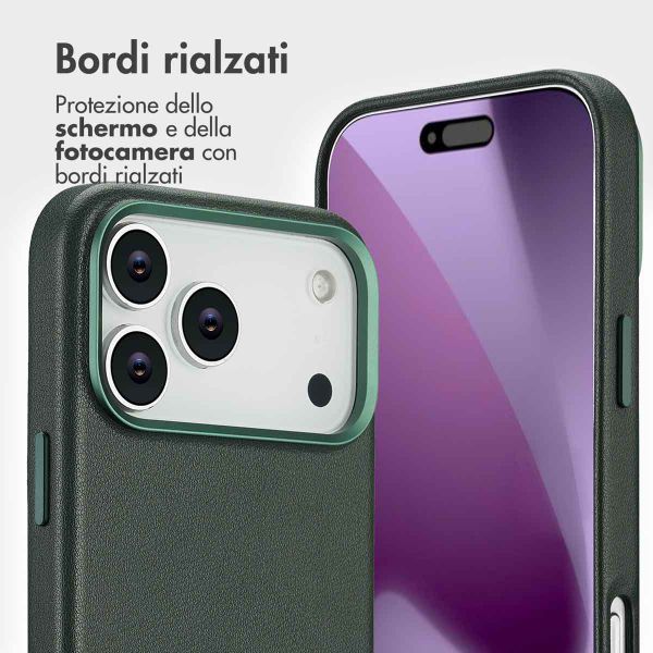 Accezz Cover in pelle 2 in 1 con MagSafe Apple iPhone 17 Pro Max - Cedar Green