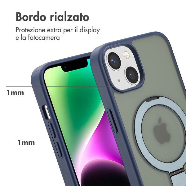 Accezz Cover con anello e supporto con MagSafe Apple iPhone 14 - Blu