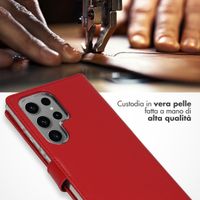 Selencia Cover a libro in vera pelle Samsung Galaxy S24 Ultra - Rosso