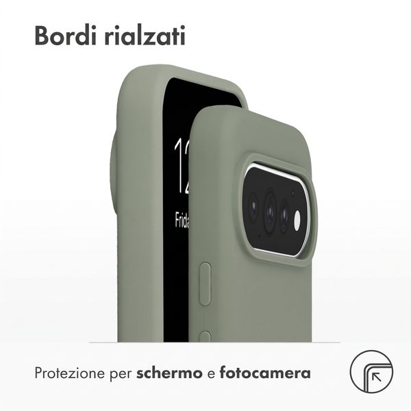 Accezz Cover in silicone liquido con MagSafe Google Pixel 11 / 11 Pro / 10 / 10 Pro - Cooper Green