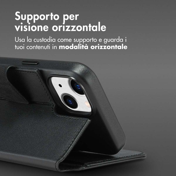 Accezz Cover in pelle 2 in 1 con MagSafe Apple iPhone 14 - Onyx Black