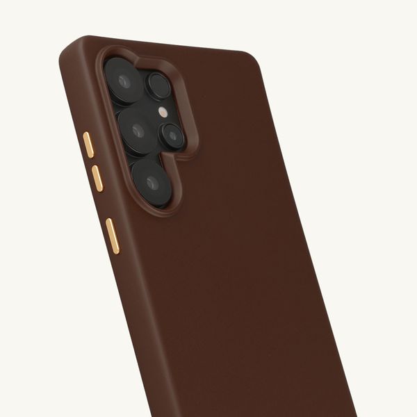Selencia Cover posteriore Rivièra con MagSafe con ganci rimovibili Samsung Galaxy S25 Ultra - Choco Brown