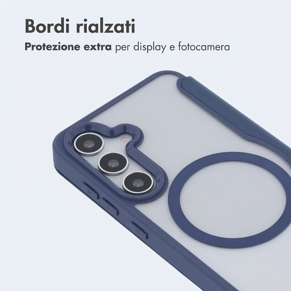 imoshion Bookcase trasparente con MagSafe Samsung Galaxy S25 / S24 - Blu
